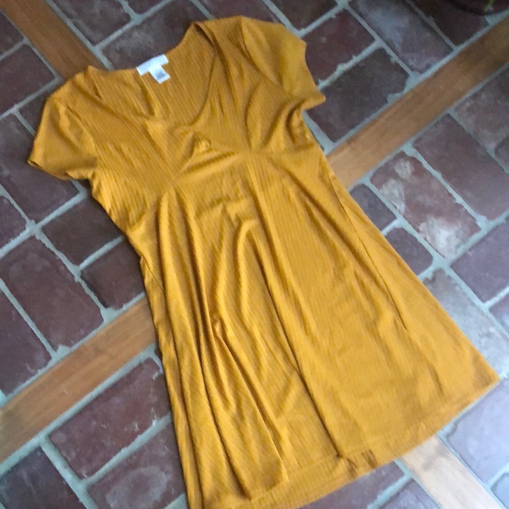 Planet Gold Dress - Mustard XL Juniors